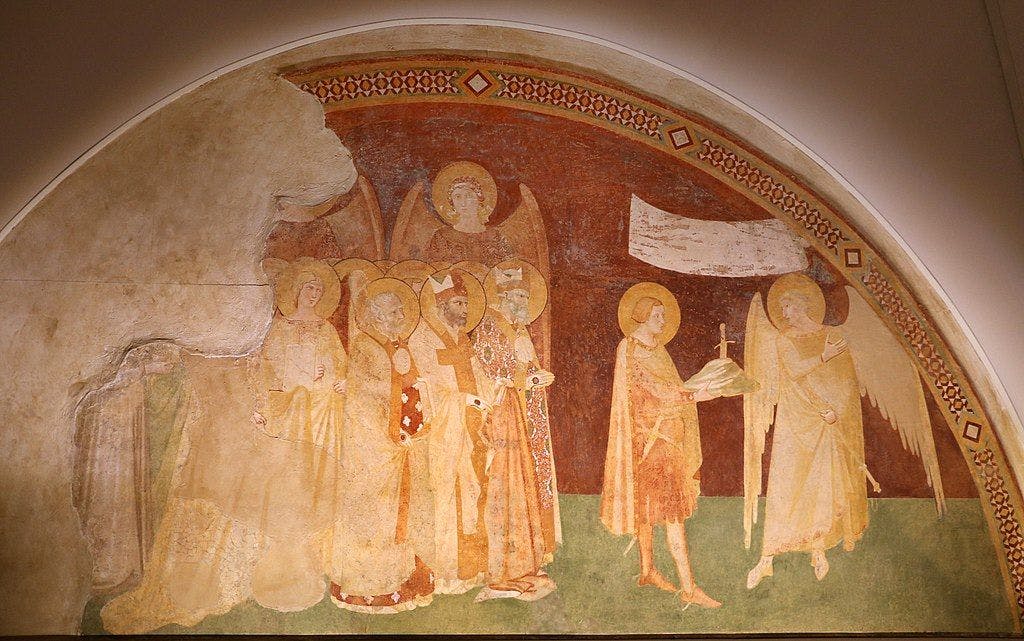 Frescos depicting saints tributing the Madonna and Saint Galgano(Sailko, CC BY 3.0 via Wikimedia Commons)