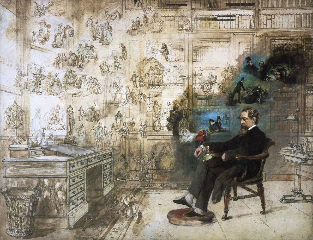 Dickens sitting in his studio at Gad's Hill
