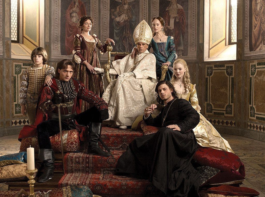 <p>The Borgia family in the popular tv series (Claudio Russeau, CC BY-SA 4.0 Wikimedia Commons)</p>
