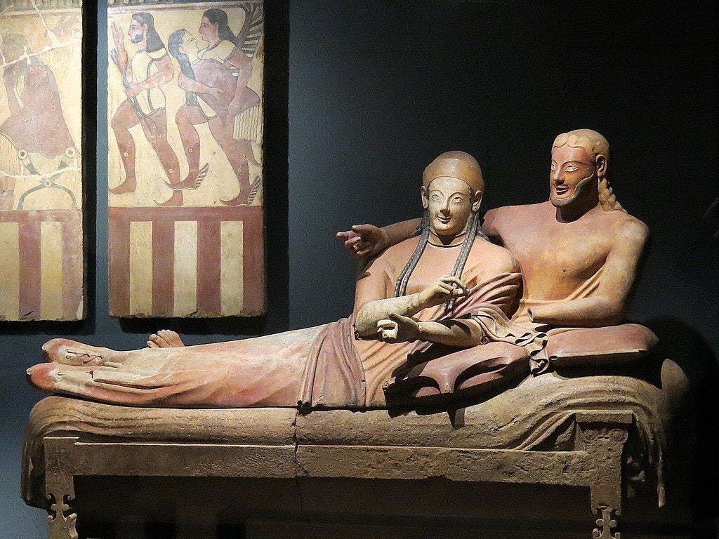 The sarcophagus of the Spouses, Louvre museum (Paris, France).