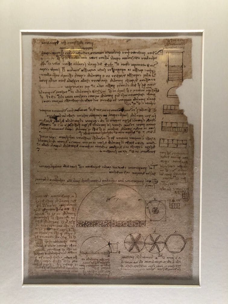 One of the Codex Atlanticus' pages with Leonardo's drawings (by Simone Vaccari, CC BY-NC-ND 4.0)