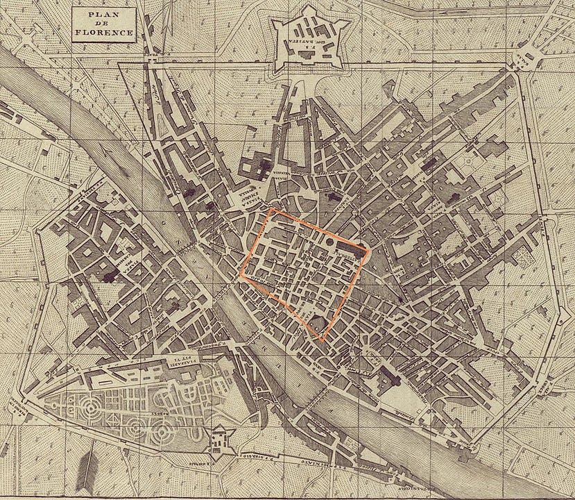 Plan of the ancient walls of Florence