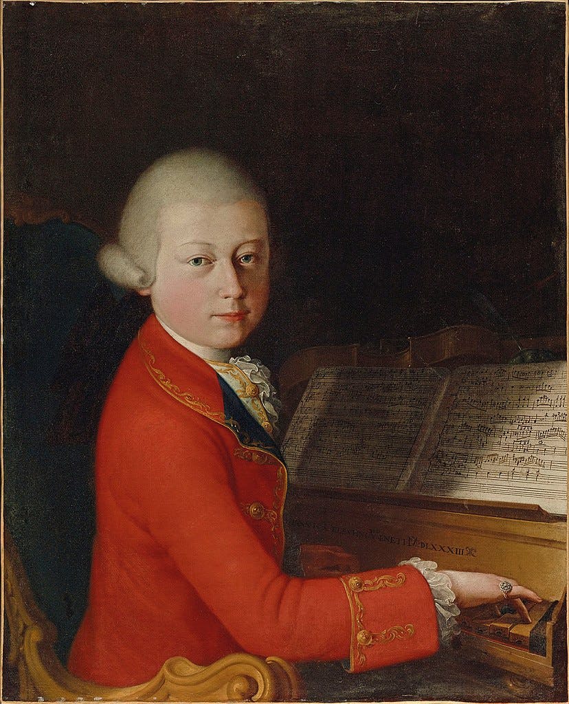 Portrait of Wolfgang Amadeus Mozart at the age of 13 in Verona.