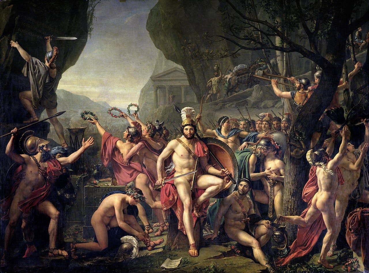 <p>Leonidas at Thermopylae (1814) by Jacques Louis David</p>
