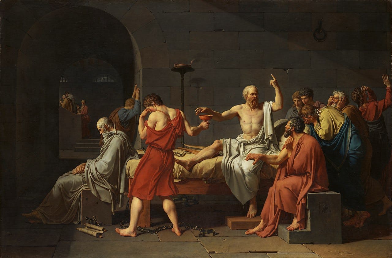 "The Death of Socrates" by Jacques-Louis David - Museum of Art, New York"